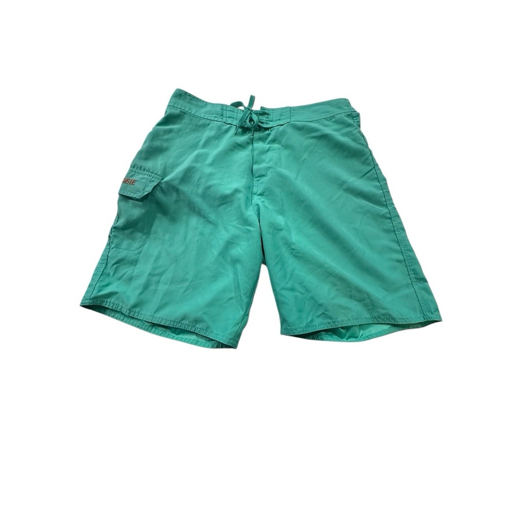 Hobie Board Shorts Mens Size 32 Green Swim Trunks Surfing w/Utility Pocket EUC‎